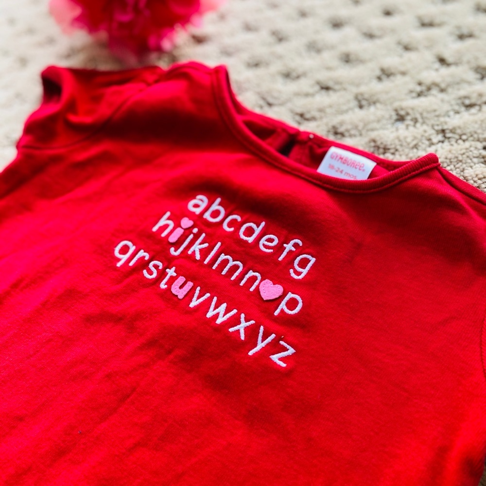 Gymboree red alphabet “abc” I ❤️ u T shirt (18-24 mos)